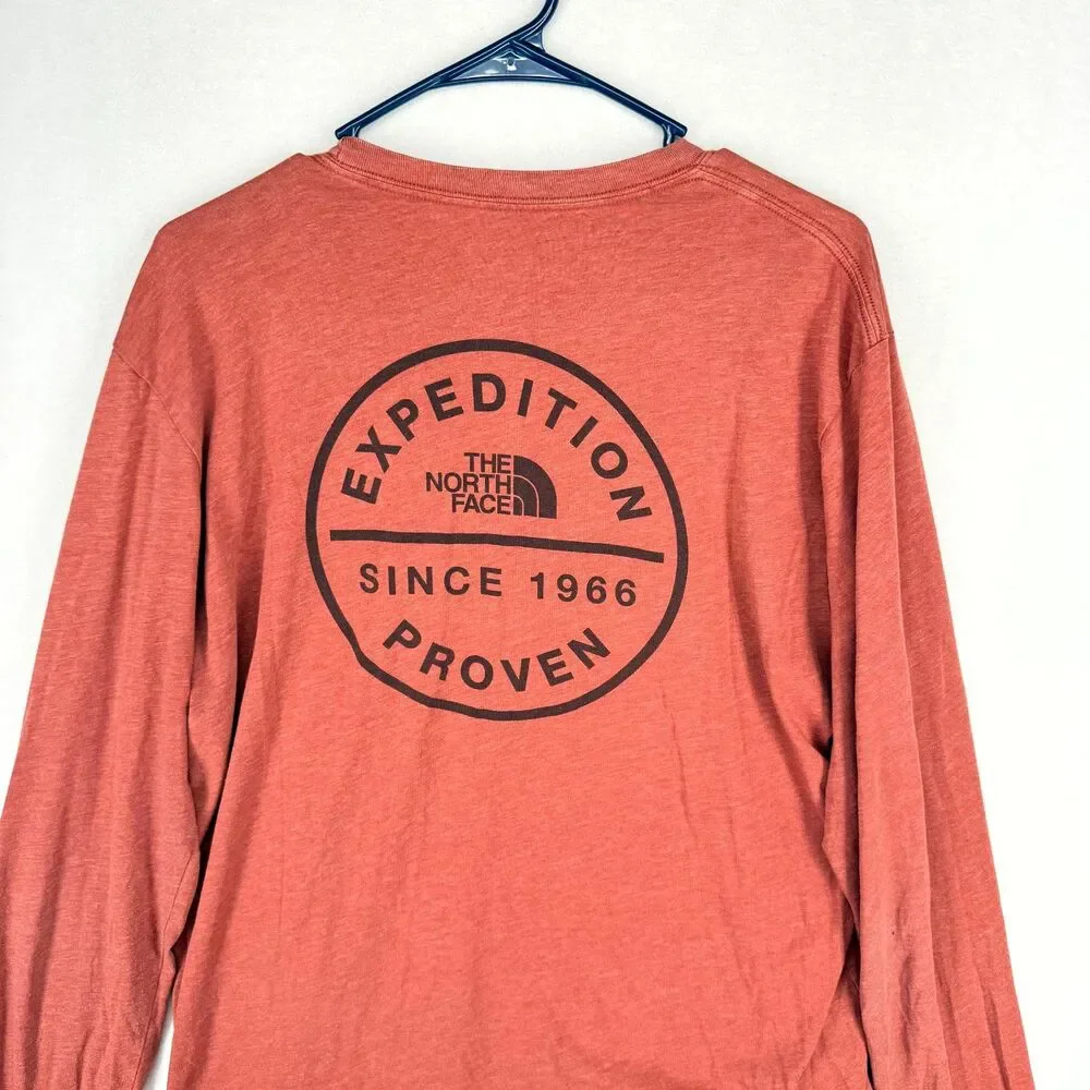The North Face Red‎ Embroidered Logo Long Sleeved Tee Mens Size L